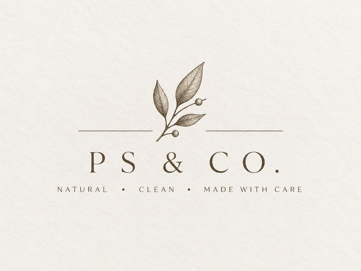 PS & Co. botanical logo on textured cream paper